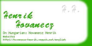 henrik hovanecz business card